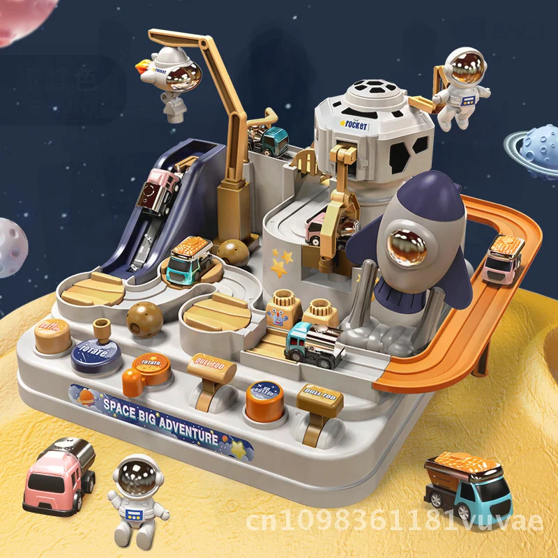 

Развивающая игрушка-слайка с космическим автомобилем для детей — раздвижной вызов на ракетке и парковке — интерактивный глаз для мальчиков и девочек