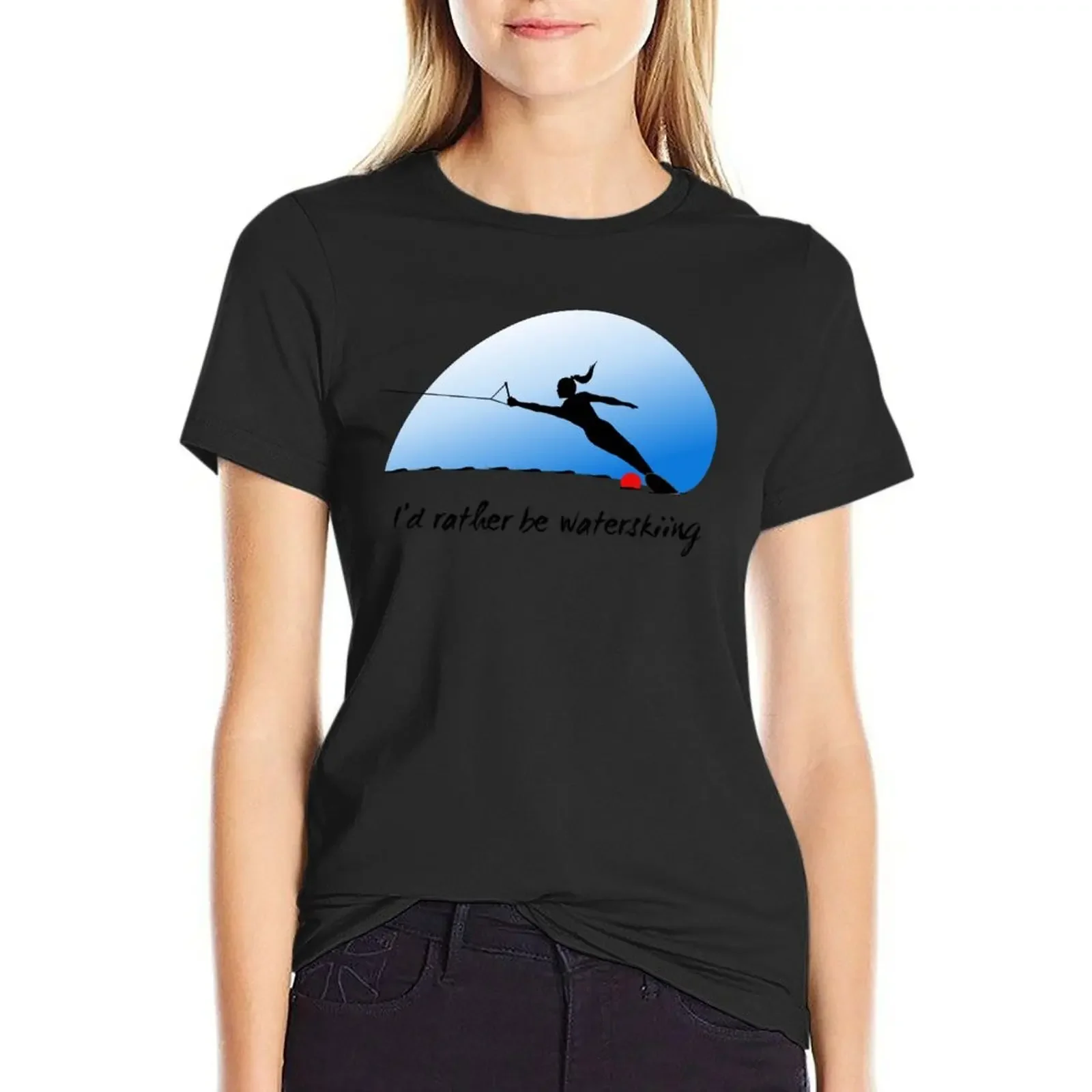 

Water Ski Girl T-Shirt animal print shirt for girls funnys summer clothes sublime luxury designer clothing Women