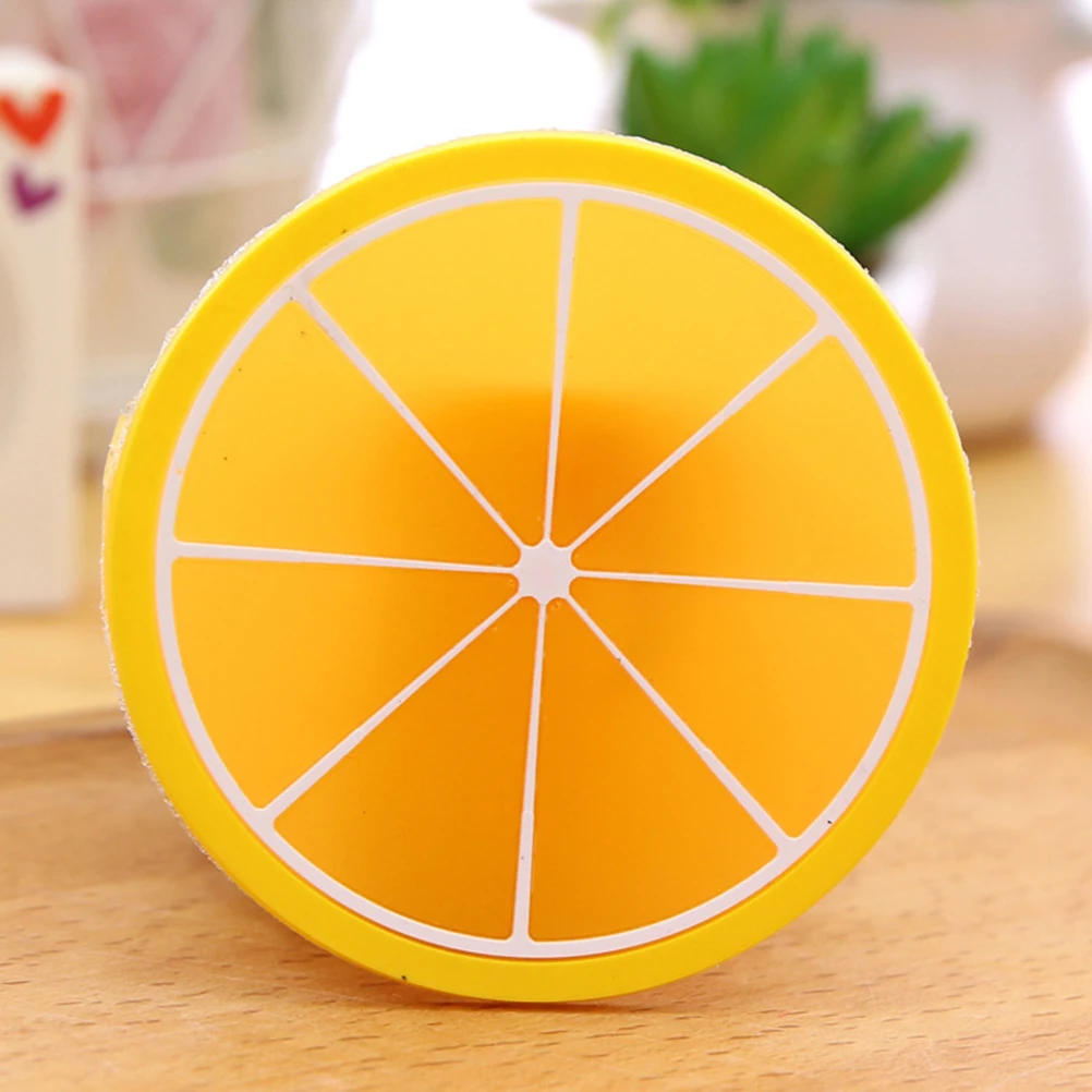 

5Pcs 8.8x8.8cm Round Fruit Style Silicone Coasters Non-Slip Heat Resistant Cup Mat for Table Protection Home Kitchen Decoration