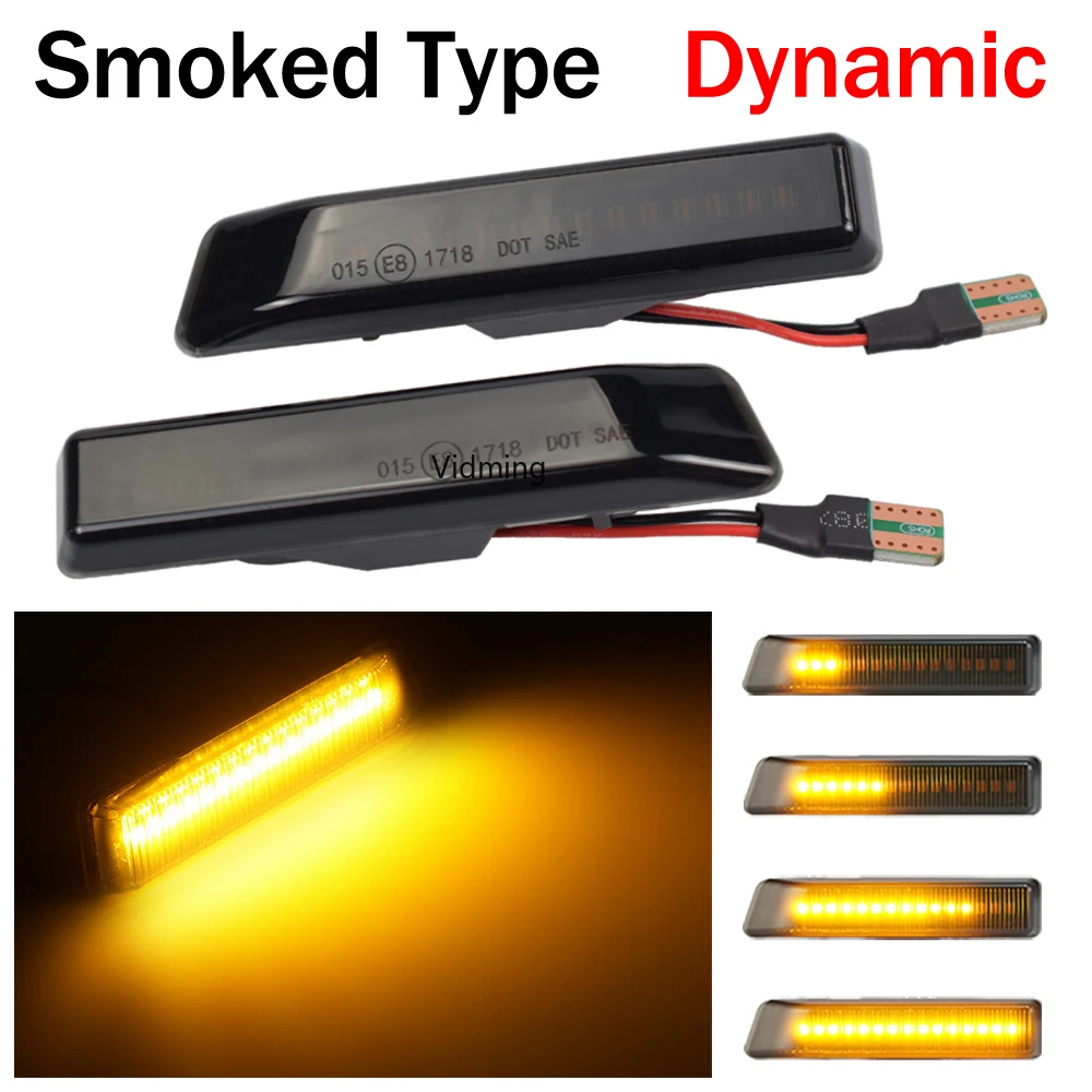 

2x Dynamic Fender LED Turn signal Side Marker Light Sequential Lamp For BMW X5 E53 1999 2001 2002 2003 2004 2005 2006 E36 1997