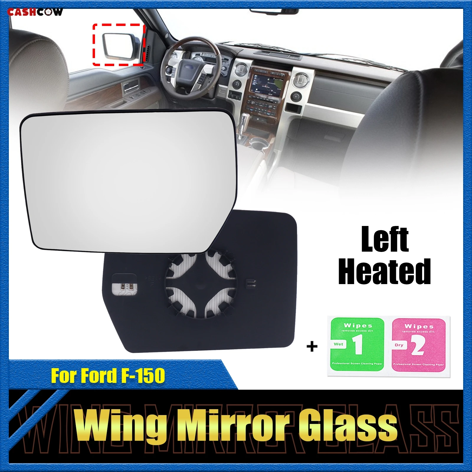 For Ford F-150 Truck 2004-2014 Left Wing Door Mirror Glass Convex LH Driver Side Pickup 4L3Z-17K707-DA 4L3Z-17K707-DB Bodykits