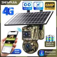 SHIWOJIA 3K 6MP 4G/WIFI Camera Solar Outdoor Dual Screens  Dual Lenses 360° View Animal Monitoring Animal Detection Security Cam