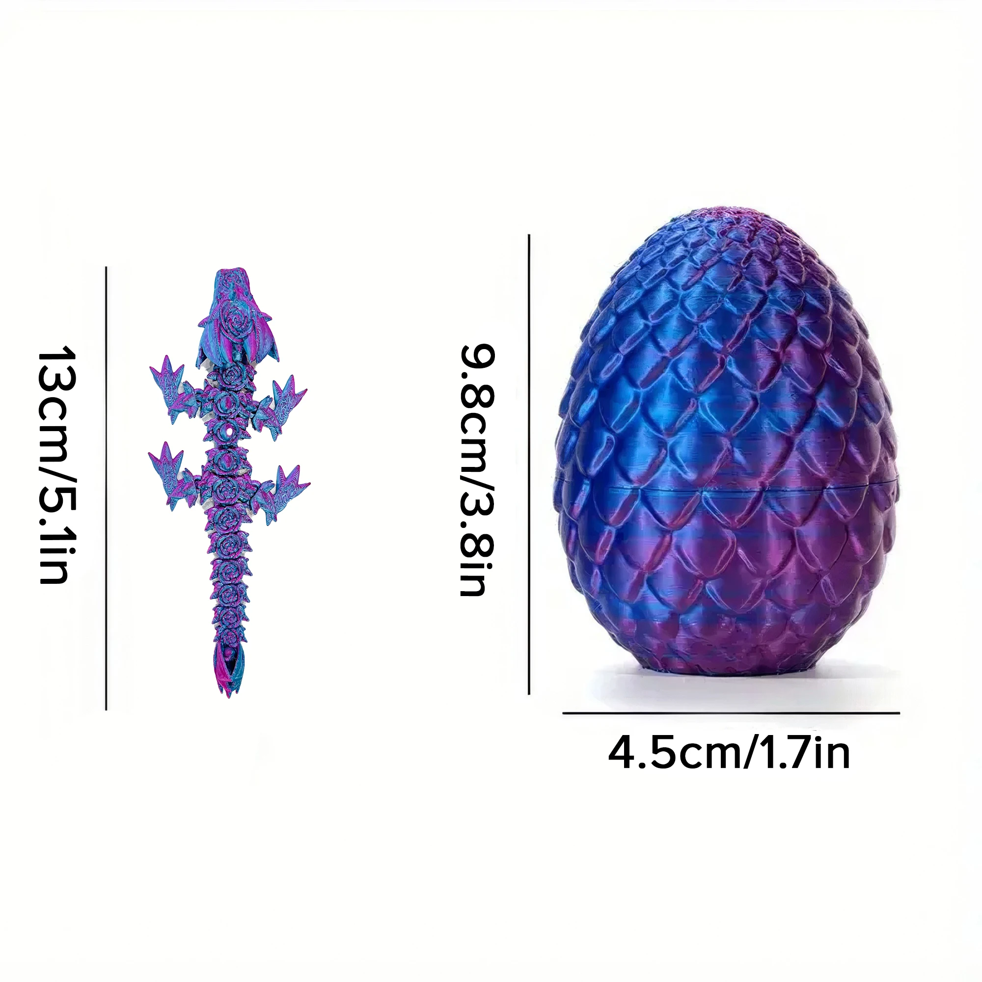 3D Printed Dragon Egg Dragon Ornament.9.8cm(3.8in)*4.5cm(1.7in),Gift Dragon Egg Set, Creative Tide Play, Window Decoration Props