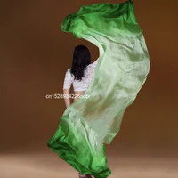 Velos de seda lisos personalizados de 250x114cm para accesorios de práctica de danza del vientre, chal para mujer, bufanda, Color sólido púrpura, rojo, azul y verde