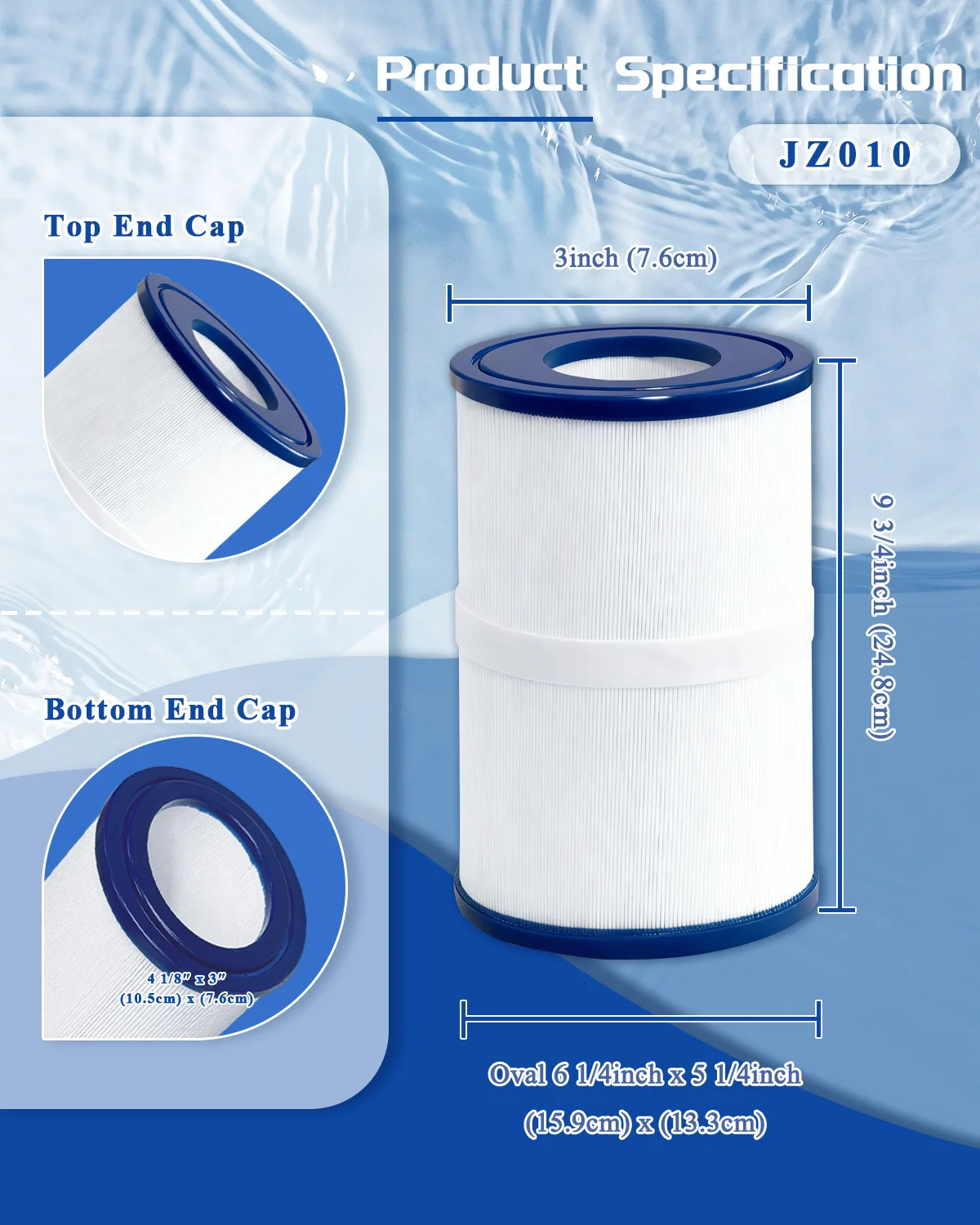 SPA Filter Compatible PDM30 Oval Hot Tub Filter Cartridge 30 Sq. Ft. (1 Pack) with 461269 FC-9940 FC9940M 730L 730S