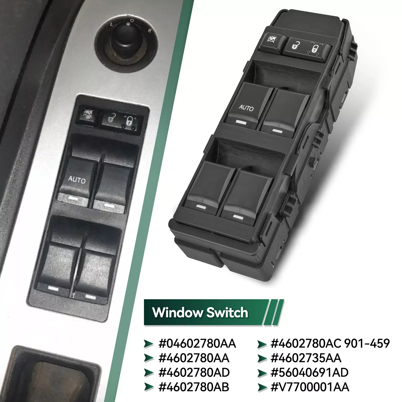 

High quality Master Window Switch For Chrysler 200 Dodge Avenger Dakota Jeep Compass Patriot 04-14 4602780AA FREE SHIPPING!!!