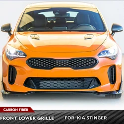 Dry Carbon Car Front Kidney Bumper Lower Center Grille Hood Grill Frame For KIA Stinger GT EX Hatchback 2018-2023 Front Grill