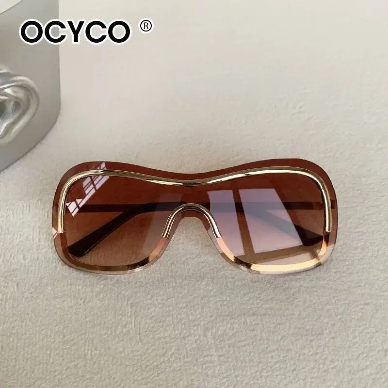 OCYCO 2026 Sonnenbrille: Neue modische, stilvolle, randlose Metall-Sonnenbrille für Herren und Damen – coole Pose, trendiges Design – Detail 4