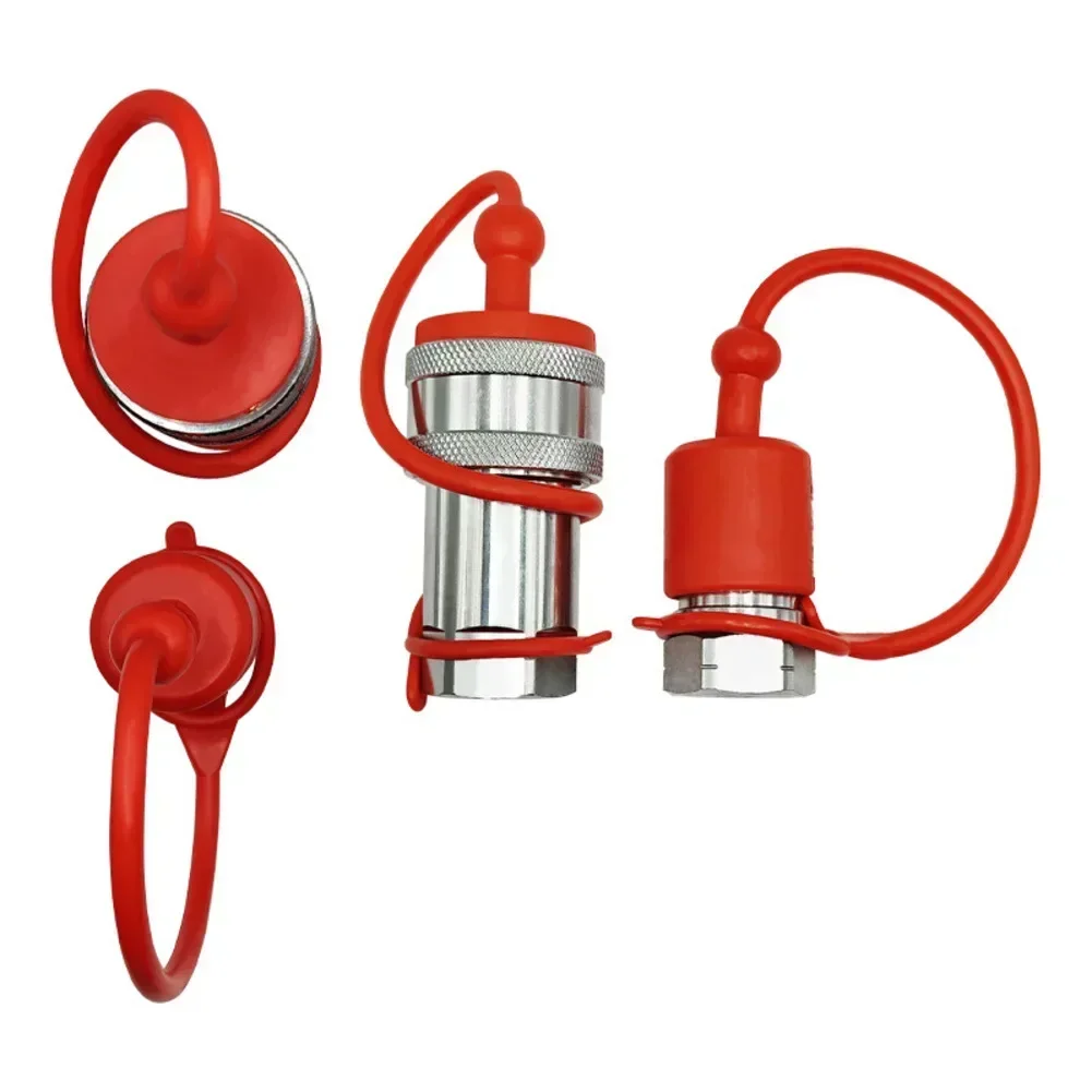 

2sets Hydraulic Quick Connect Coupler 1/2 1/4 3/8 NPT ISO7241-A Hydraulic Quick Connect Coupler Fittings With Dust Cap Couplers