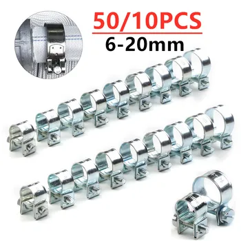 10 adet 6-20mm Mini kelepçe yakıt enjeksiyon hortumu hava hortumu kelepçeleri çeşitler kiti dizel benzin boru klipleri