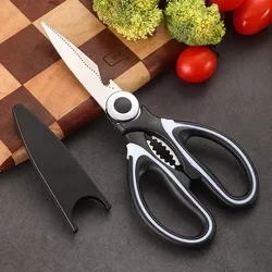 1PC Multi-Functional Scissors Kitchen Sharp Scissors Chicken Bone Scissors Fish Bone Bottle Opener Rust-Proof Non-Slip Handle