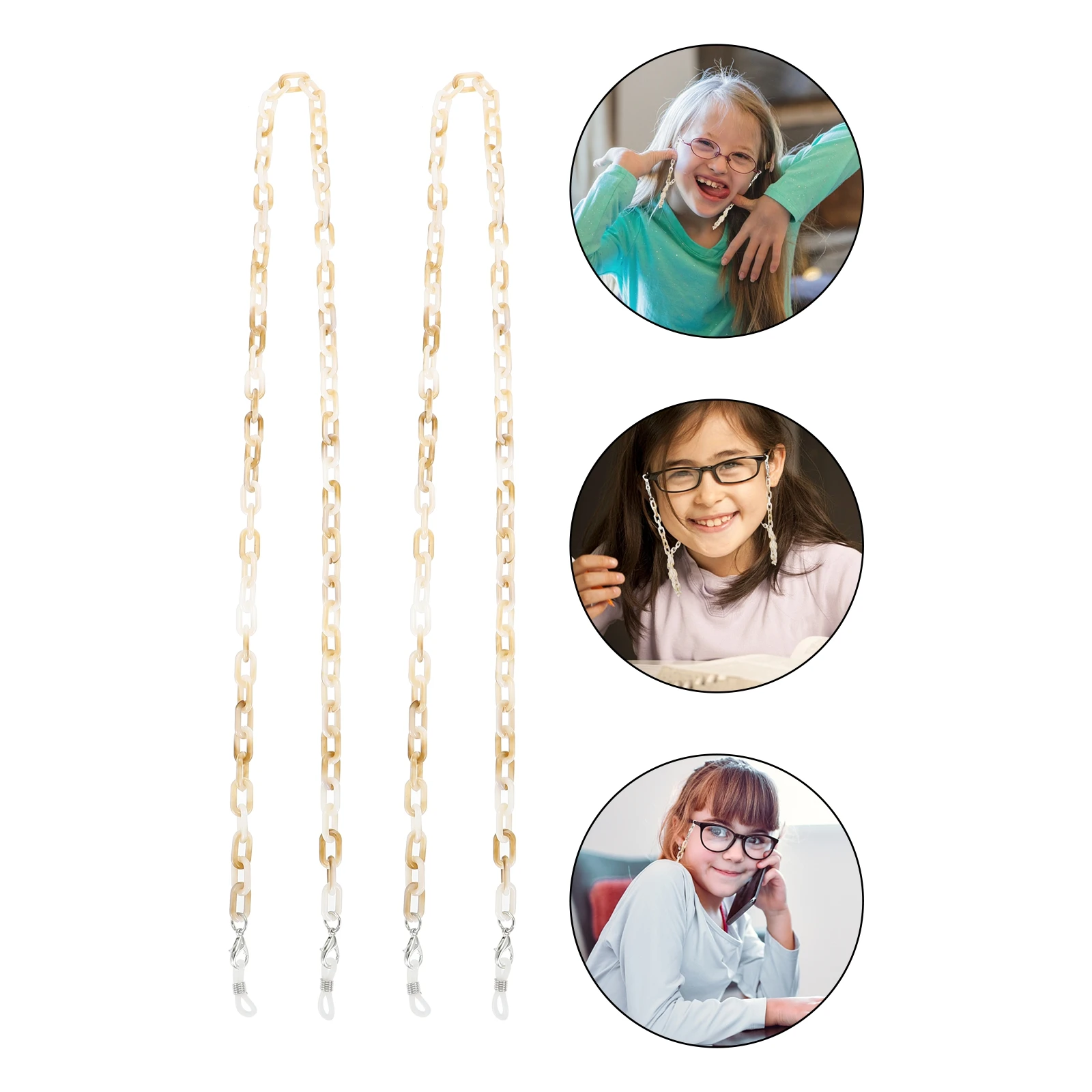 

4Pcs Eyeglasses Chain Mask Lanyard Acrylic Holder Face Cover Strap Sunglasses Cord AntiLost Premium Material Creative Design