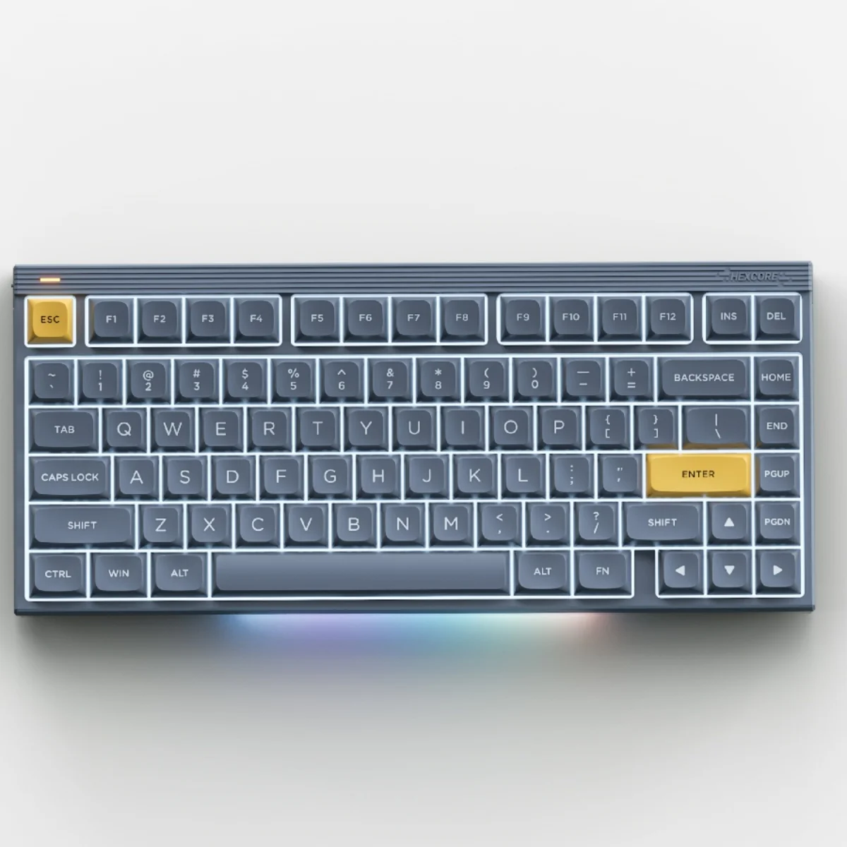 

Механическая клавиатура HEXCORE W800, 82 клавиши, беспроводная трехрежимная RGB с возможностью горячей замены, пользовательская раскладка 75% игровая офисная механическая клавиатура