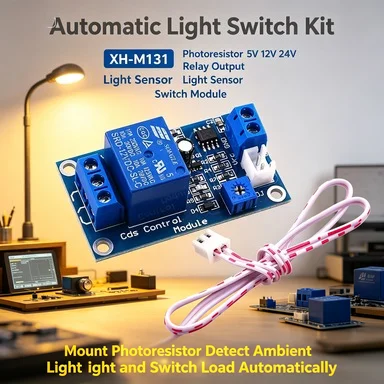 10Pcs XH-M131 Photoresistor Light Sensor Relay Module, 5V/12V/24V Automatic Switch