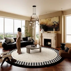 French Retro High-grade Foldable Machine Washable Round Living Room Carpet Bedroom Bedside Soft Mat Leisure Area Rug Alfombra