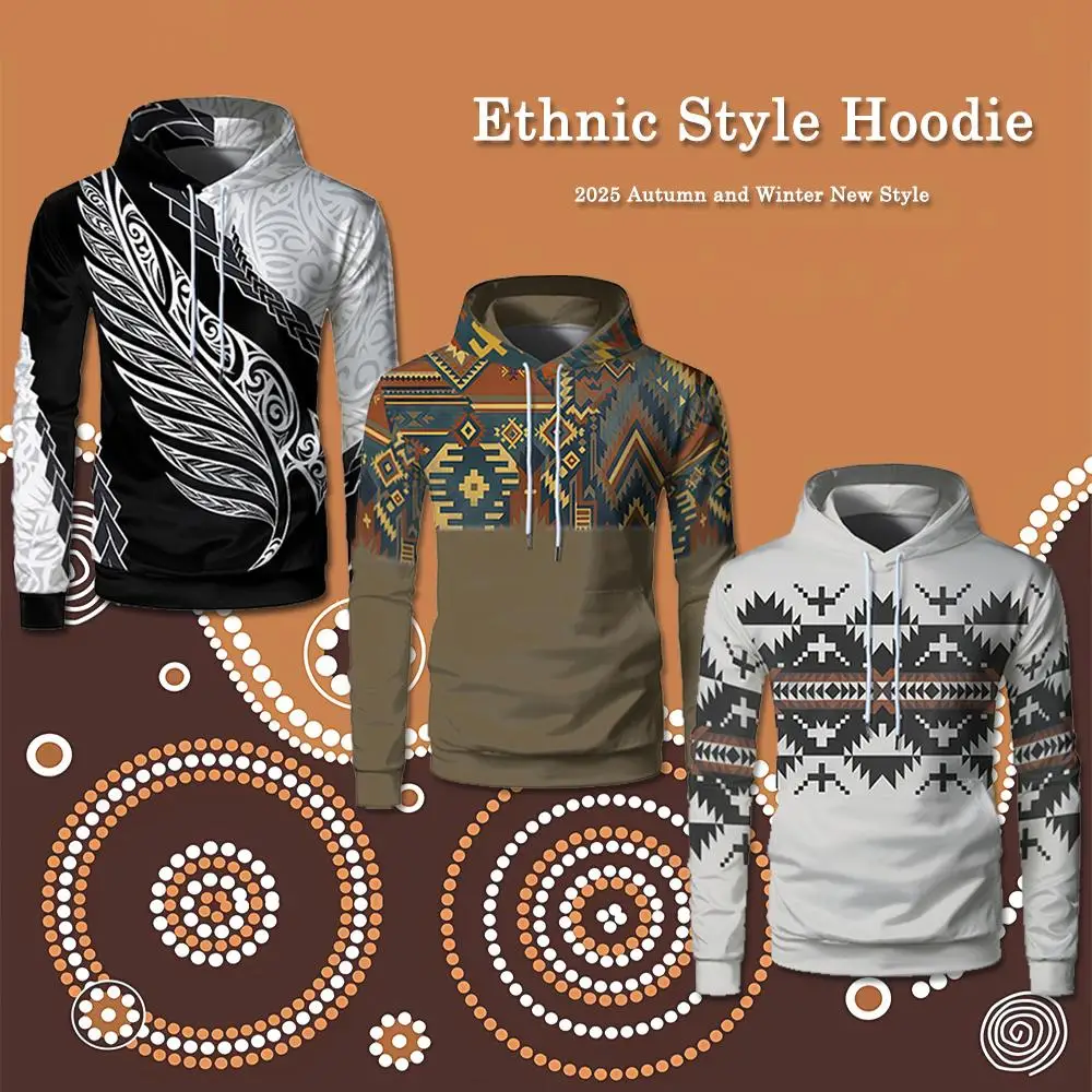 

Tribal Ethnic Style 3D Print Hoodie Unisex Fashion Vintage Casual Everyday Tops Autumn Winter New Warm Long Sleeve Sweatshirt