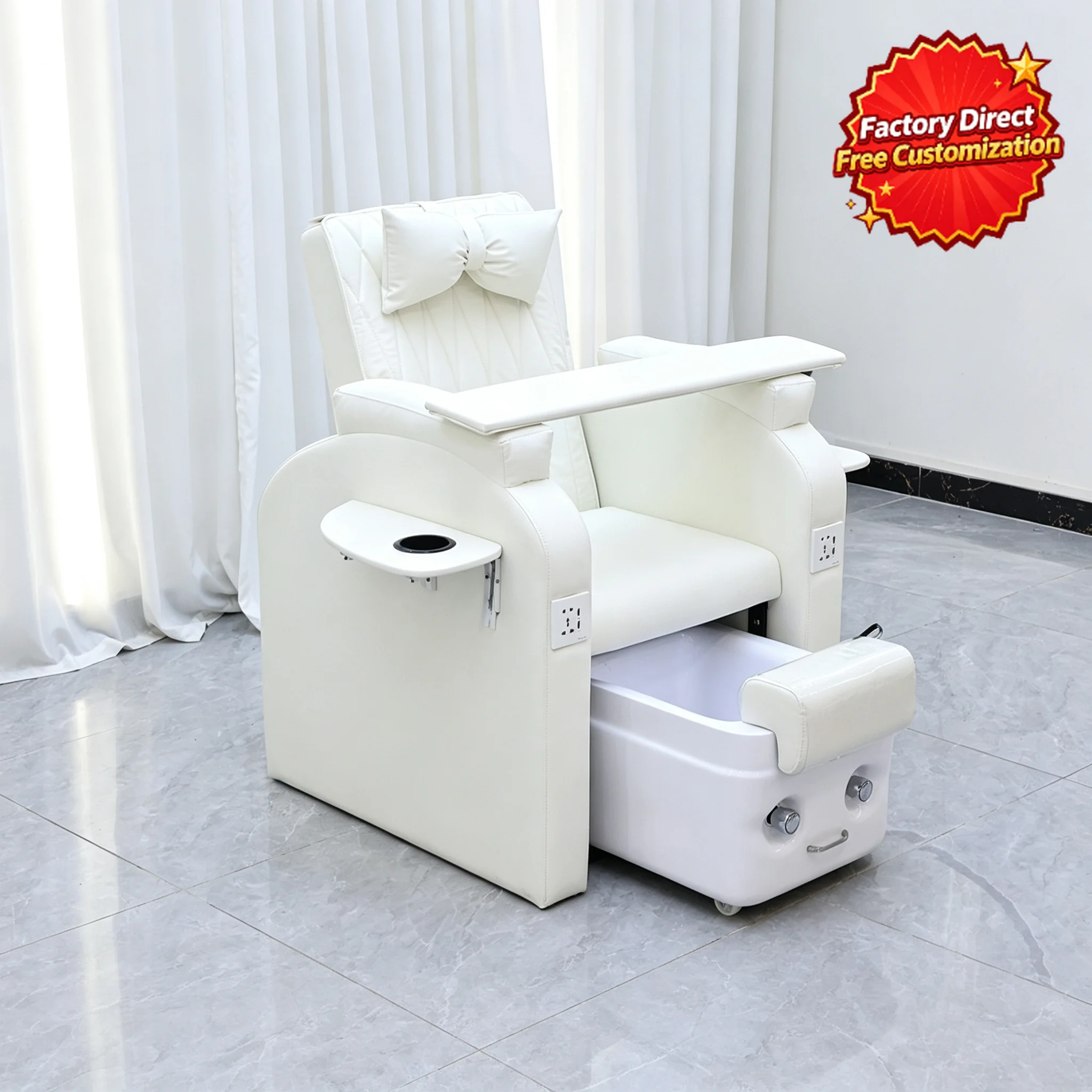 Nail Salon Pedicure Recliner Chair Multifunction Foot Massage Spa Chair Beauty Salon Furniture Nail Shop Equipment