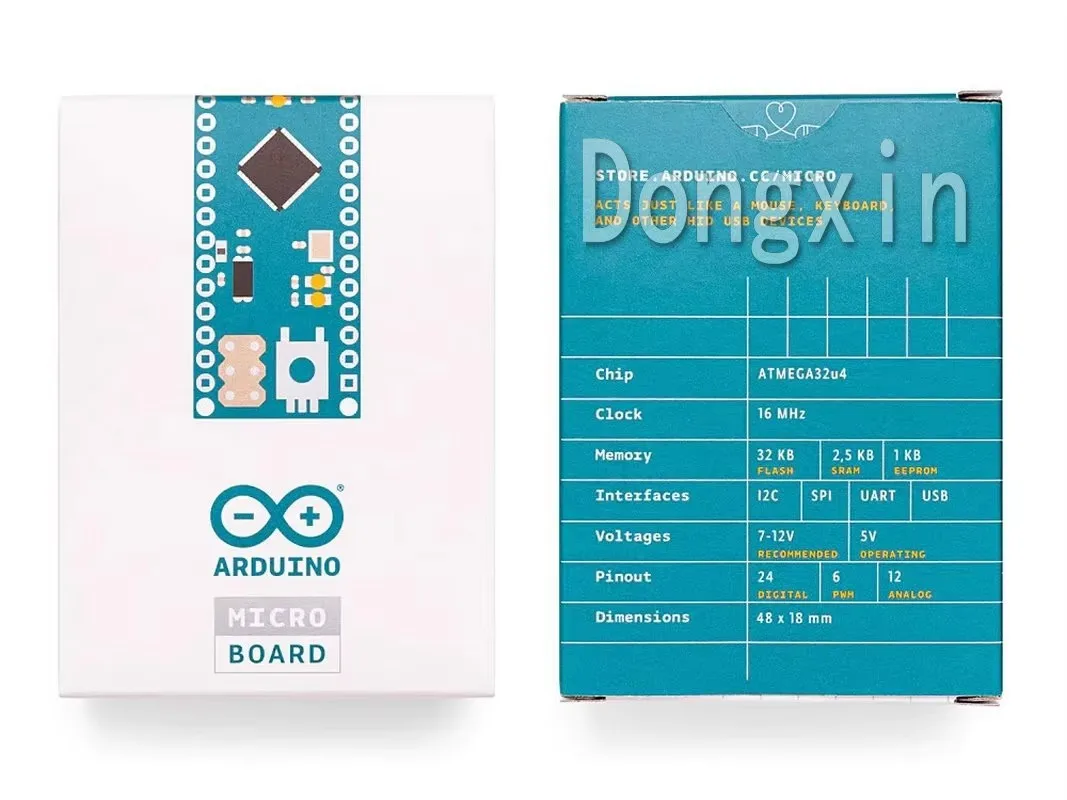 Italian imported Arduino Micro A000053 ATmega32U4 development board The Micro runs on an ATmega32u4 processor with native USB co