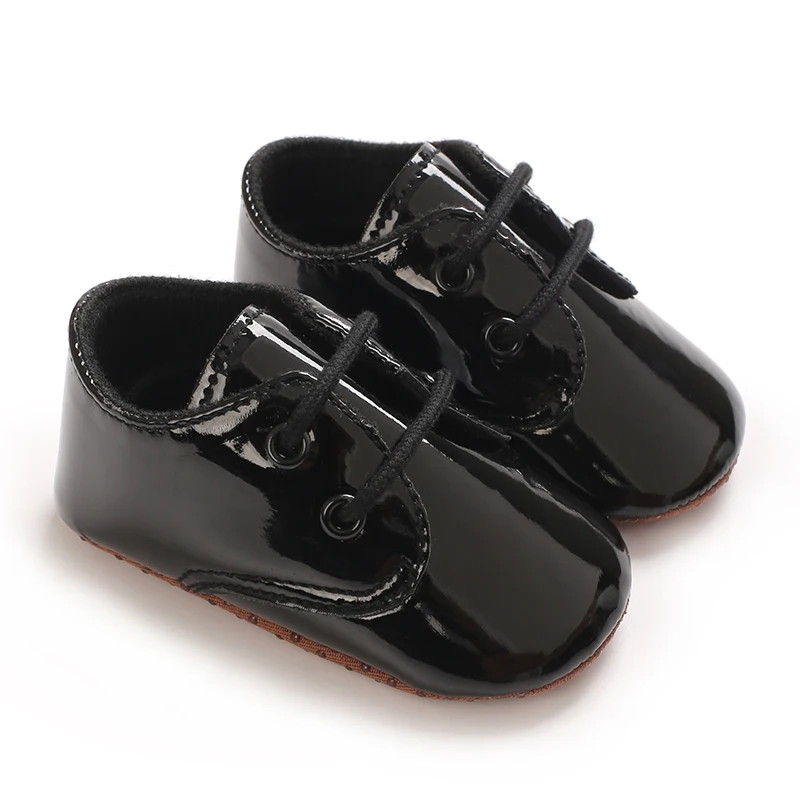 Baby Schnürschuhe Sneakers Klassische Sportschuhe Weiche Sohle PU-Leder Schuhe Einfarbig Lauflernschuhe für Neugeborene Jungen Mädchen – Detail 10