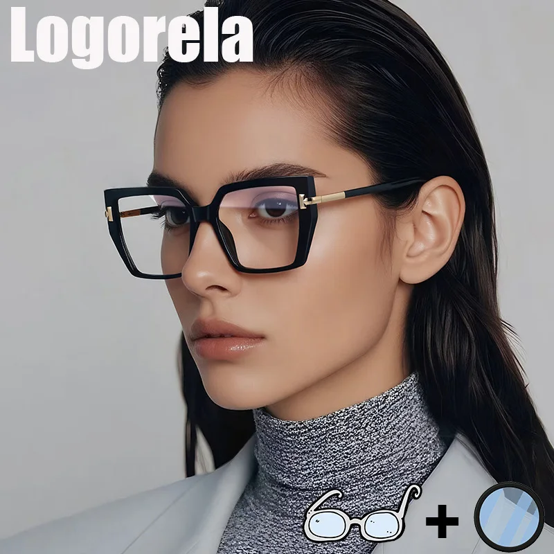 

Logorela 2267 Women Optical Prescription Glasses Anti-Blue Light Photochromic Eyewear Myopia Hyperopia Progressive Eyeglasses
