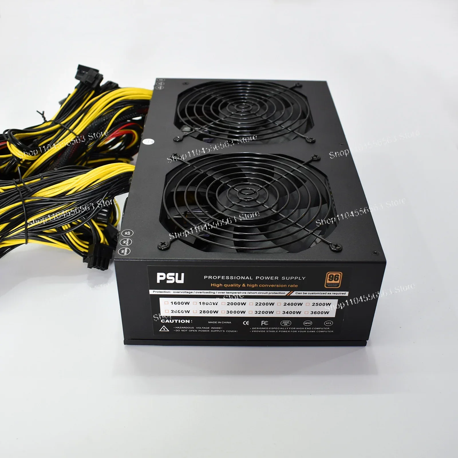 3600W ATX Server PSU - 12 GPU High Power Supply for Mining Rigs, Graphics Card Mining Equipment & Server Systems