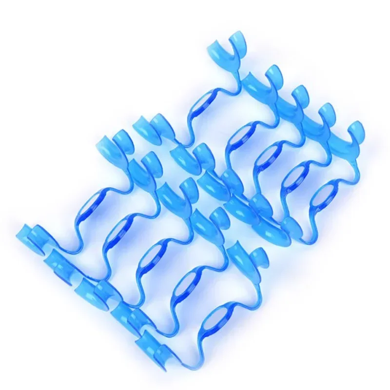 Dentes dentais branqueamento bochecha retrator, forma M, abridor de lábios bochecha intraoral, abridor de boca ortodôntico, branco claro e azul, 1pc