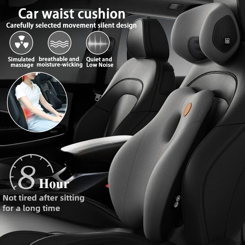

Hot selling car specific massage waist cushion vibration massage pad memory foam backrest support pad driving support headrest