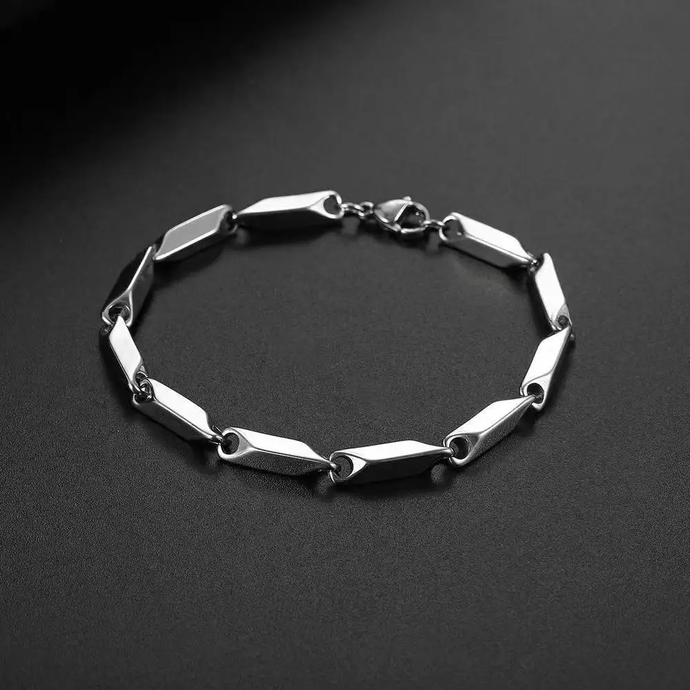 Punk Vintage Twisted Woven Bangles For  Mobius Retro Casual Bracelet Trendy Titanium Steel Cuff Bangle Chains  Irregular Chainfo