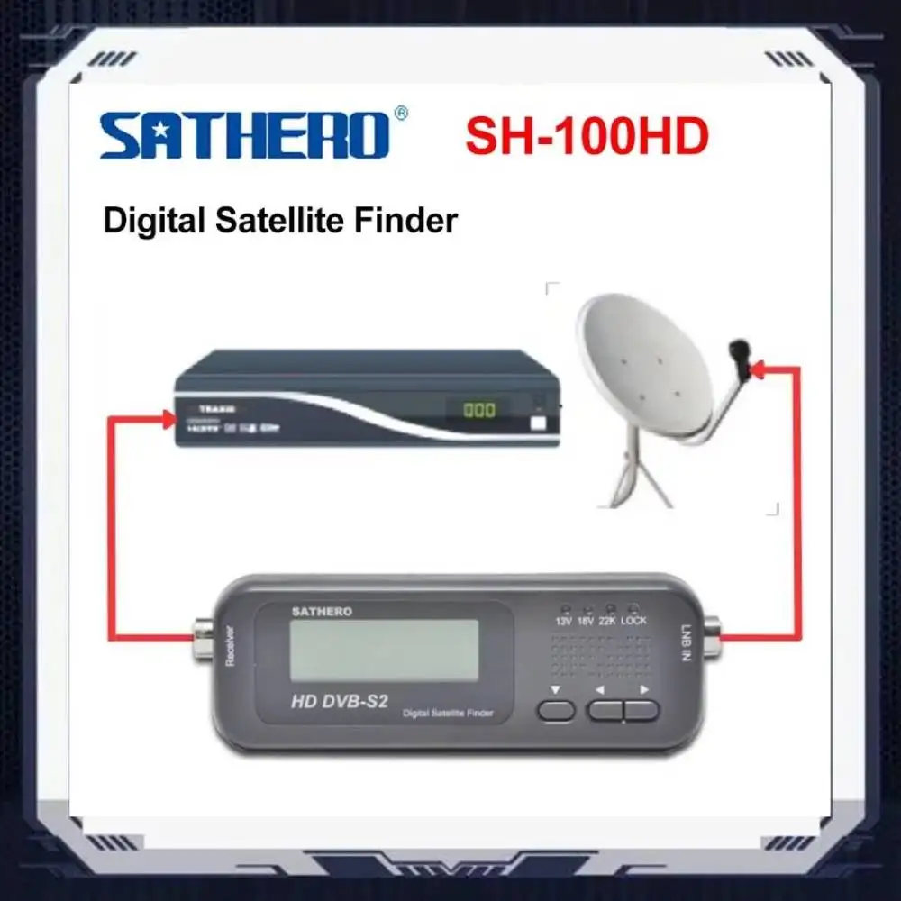 2024 DVB-S S2 Pocket Signal Digital Satellite  Finder Meter Sathero SH-100HD Portable 8PSK 16APSK 32APSK