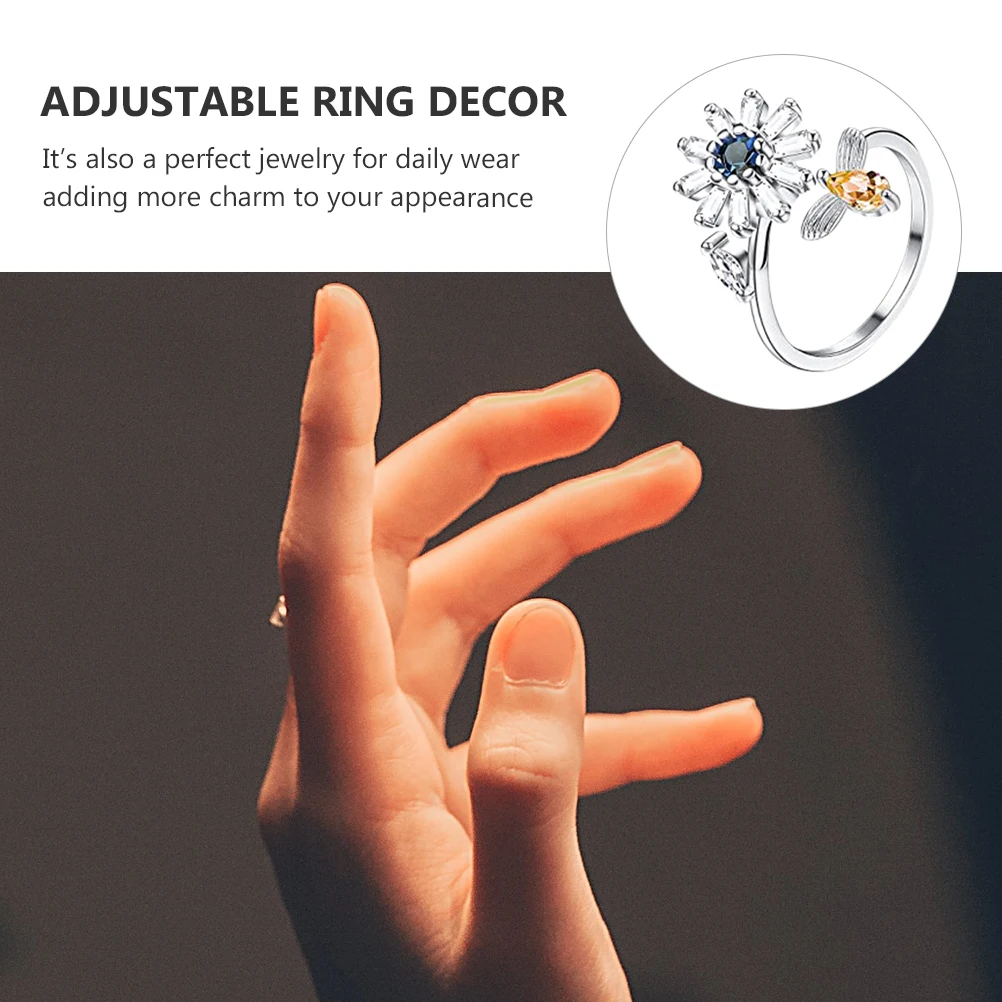 

6pcs Rotatable Ring Adjustable Fidget Ring For Women Charm Open Design Trendy Fashion Accessory Simple