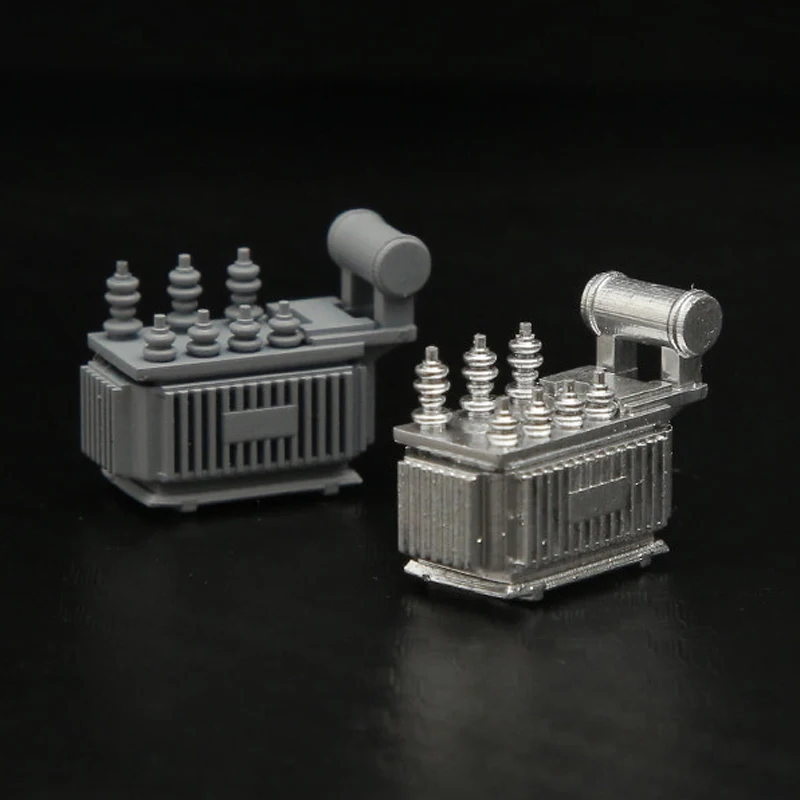 5PCS 1/64 Scale Miniature Power Transformer Model Height 1.3cm DIY Decoration Pars for Simulation Substation Diorama Scene