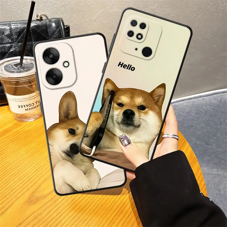 Custodia per Xiaomi Redmi A1 A2 Plus 13C 14C 10 9 A3 A5 A4 12C K40 K80 Pro Nero Custodia morbida per telefono Cute Dog