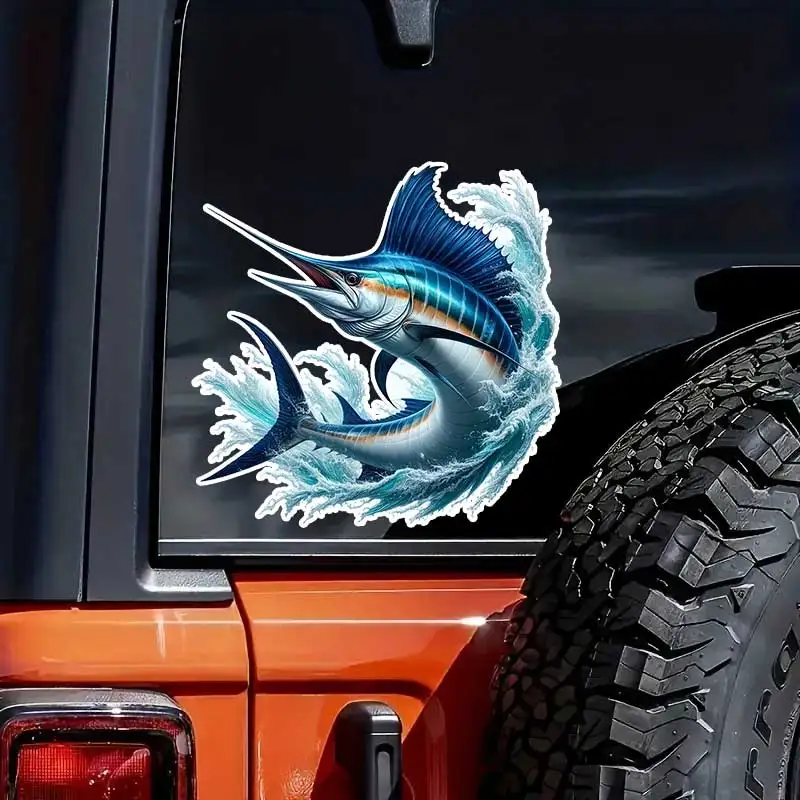 Blue Sturgeon Car Sticker Vinyl Decal Waterproof Rear Window Motorcycle Camper Bumper Truck Laptop Decoration SH1645 2