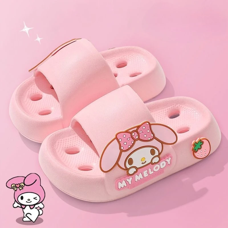 

Kawaii Sanrio Hello Kitty Cartoon New Kids Slippers Children's Indoor Eva Soft Sole Slip-resistant Hollow-out Sandals Gifts