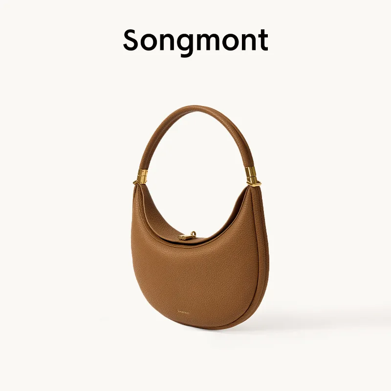 

Songmont Medium Moon Bend Bag Series Головной слой из воловьей кожи Большая вместительная сумка в форме полумесяца Сумка на плечо подмышками