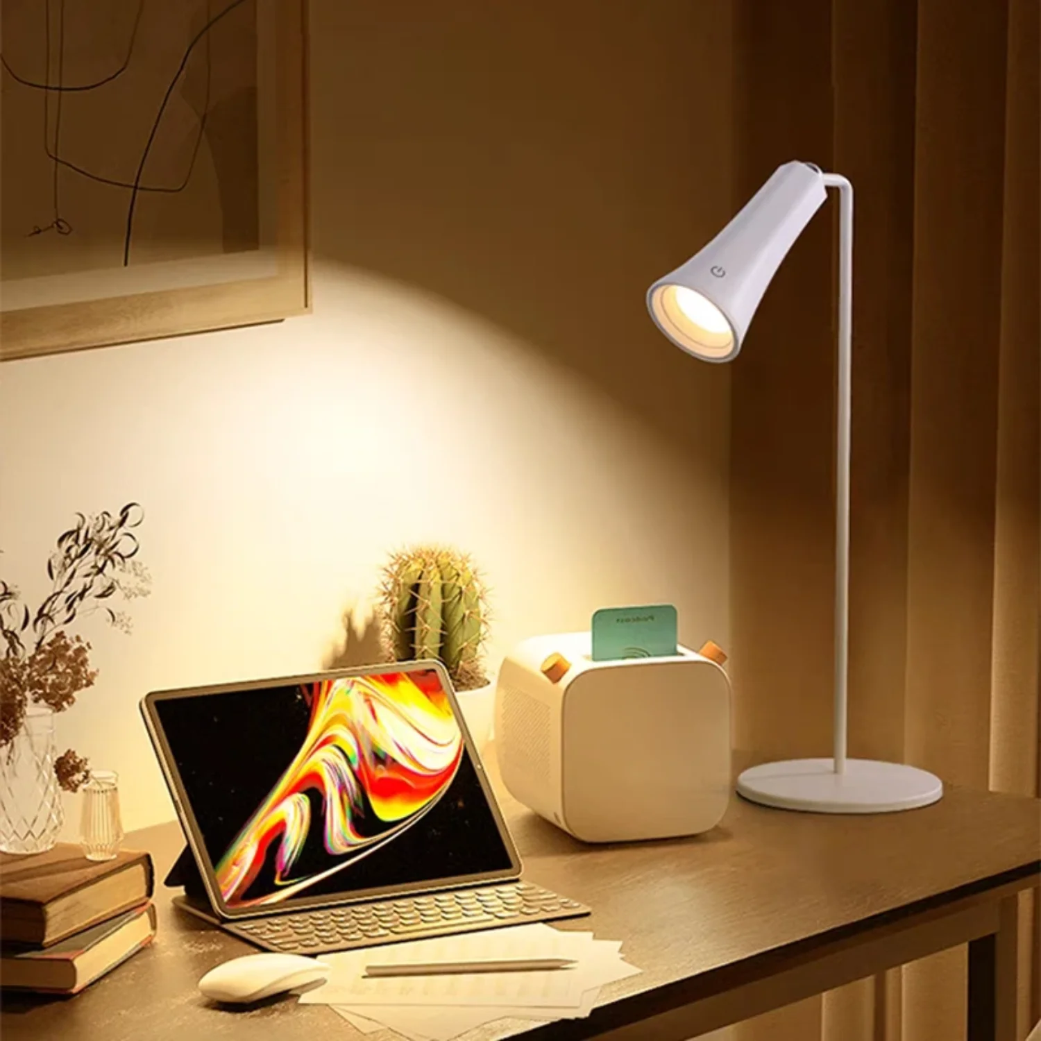 Desk Lamp Hanging  Table Lamp LED USB Rechargeable Stepless Dimming Cabinet Closet Wardrobe Night Light