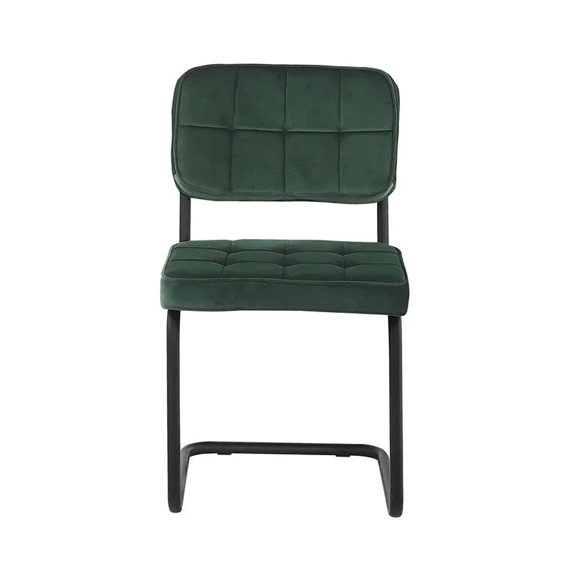 

For Green Velvet Fabric Dining Chair Metal Frame for Home Cafe Indoor Side Chair