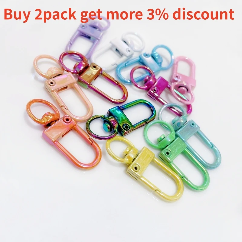 10pcs Colorful Metal Lobster Clasps Plated Keyring Buckle For DIY Jewelry Making Dog Hooks Keychain Bracelet Accessories