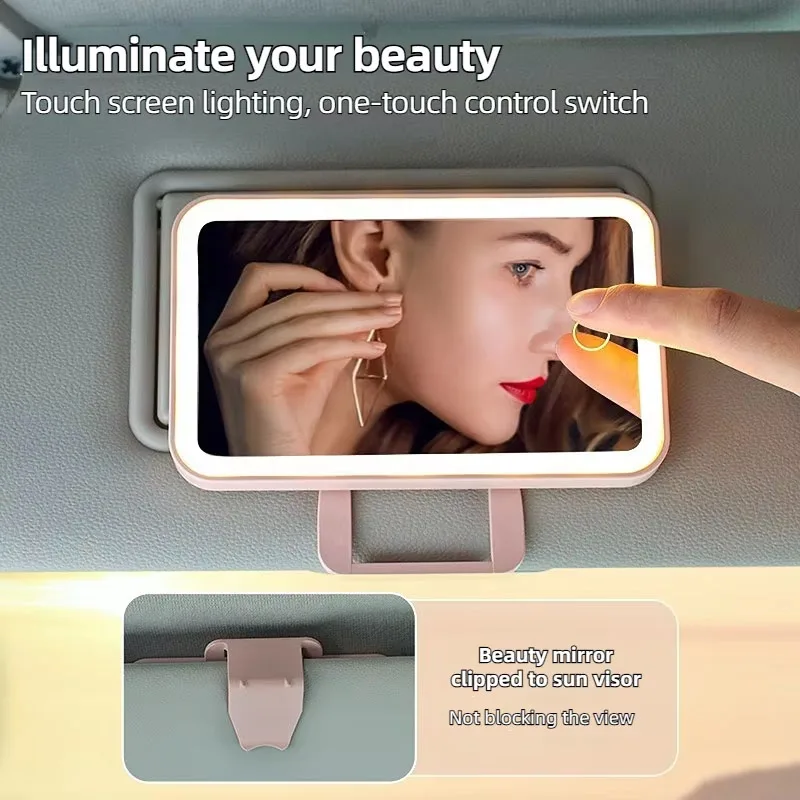 

Car Visor Car Makeup Mirror Led Touch-Light Co-Pilot Side Visor Refill Mirror Auto Interior Universal Accessories