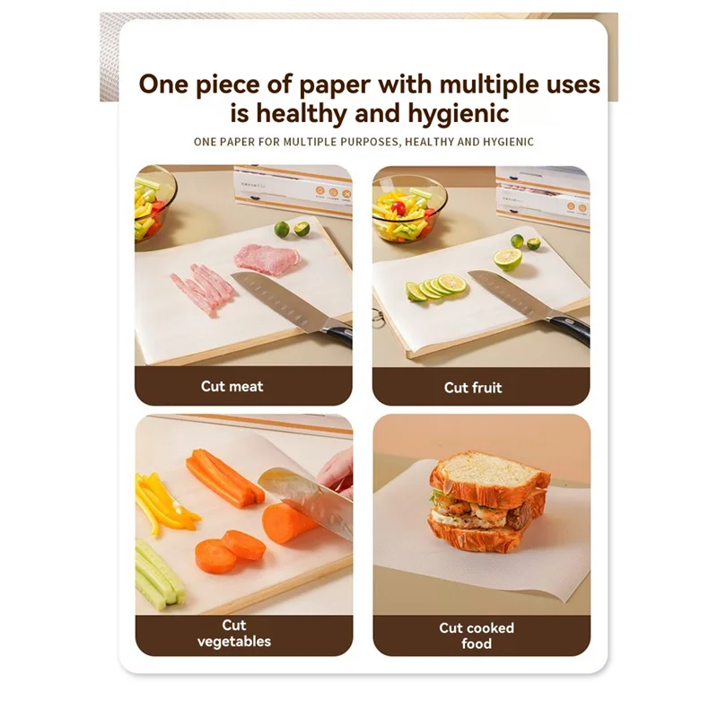 AAAF Disposable Cutting Board Mat Food Grade Stick Paper For Home Use Kitchen Portable For Cutting Vegetables Cutting Board