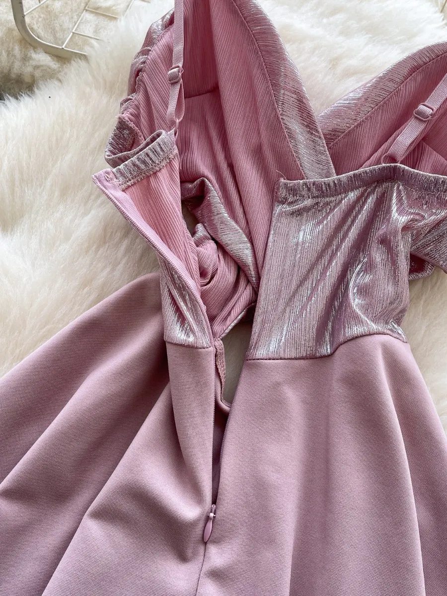 Foamlina Trendy Chic Abito sottoveste con scollo a V profondo e ritagliato Mini abito aderente estivo da donna Pure Desire per la festa del night club