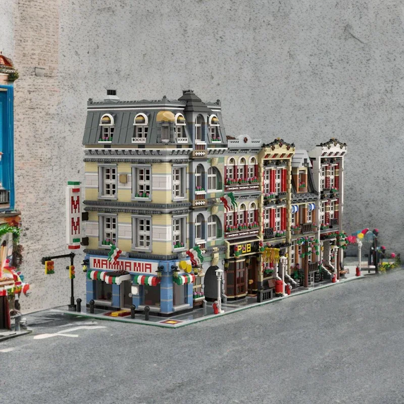 

9717PCS Little Italy Collection Building Block MOC Construction Toy Develop Kid Creativity Ability Educational DIY Birthday Gift