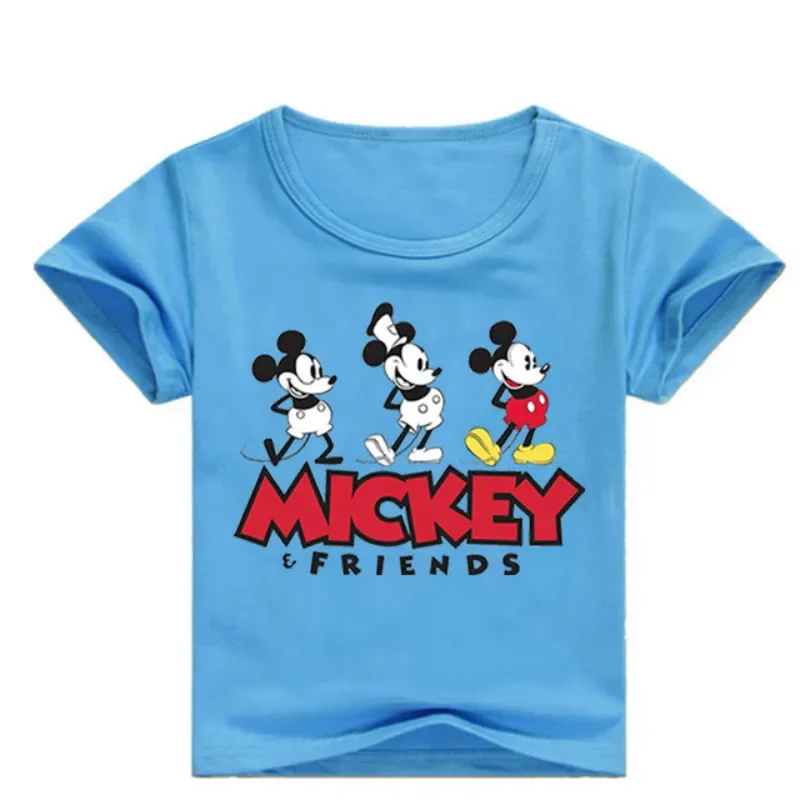 Summer Baby Boys Summer T Shirt Cartoon Mickey Friends Printed Kids Short Sleeve Tshirt For Boys Girls Tops Tee Children Clothes