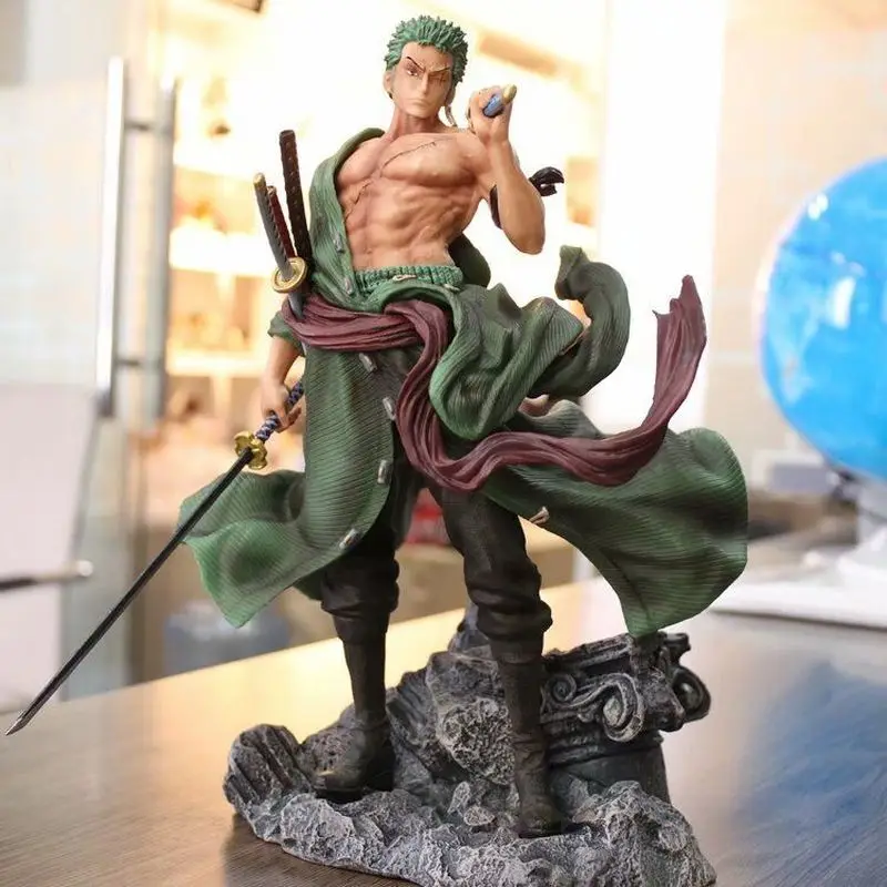 

In Stock 32cm One Piece Zoro Standing Pose Anime Figure Model Statue For Desktop Decoration Pvc Figurine Model Dolls Gifts