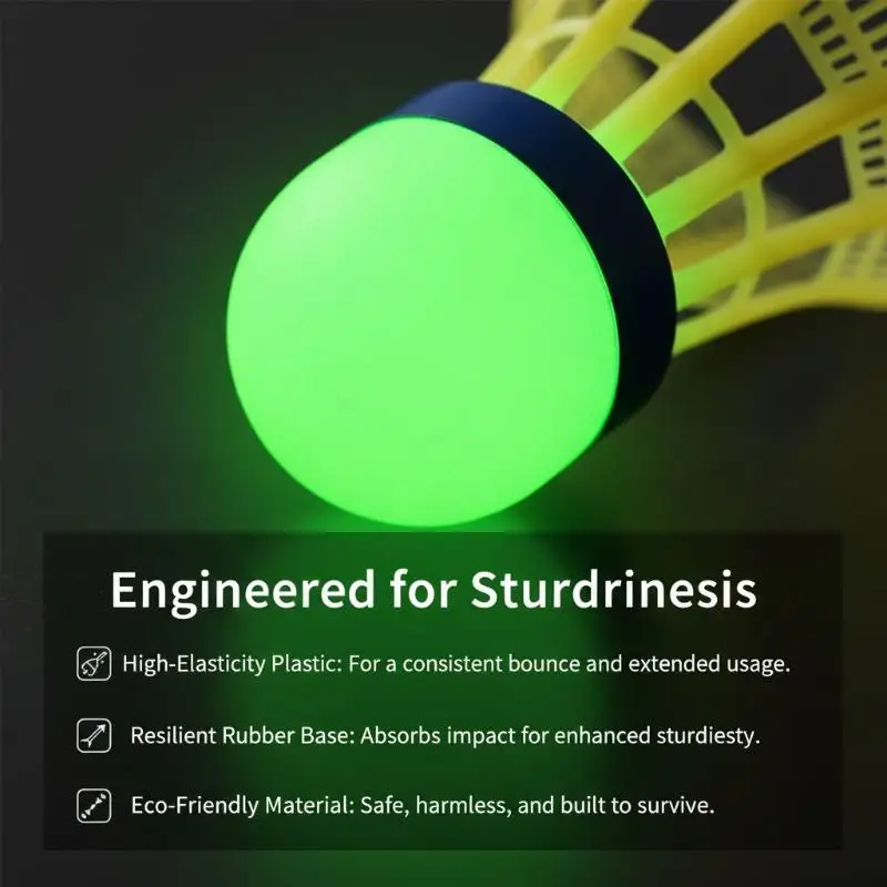 Im Dunkeln leuchtende winddichte Badminton-Federbälle 3/10 Stück Premium-Nylon-Leuchtfederbälle für nächtliche Outdoor-Sportarten – Detail 8