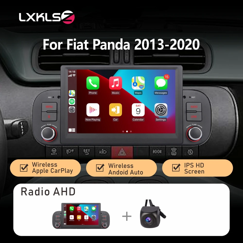 7Inch IPS Touch Screen Car Radio with AHD Rear View Camera Wireless Carplay Android Auto for Fiat Panda 2013-2020 with DAB+ image 3