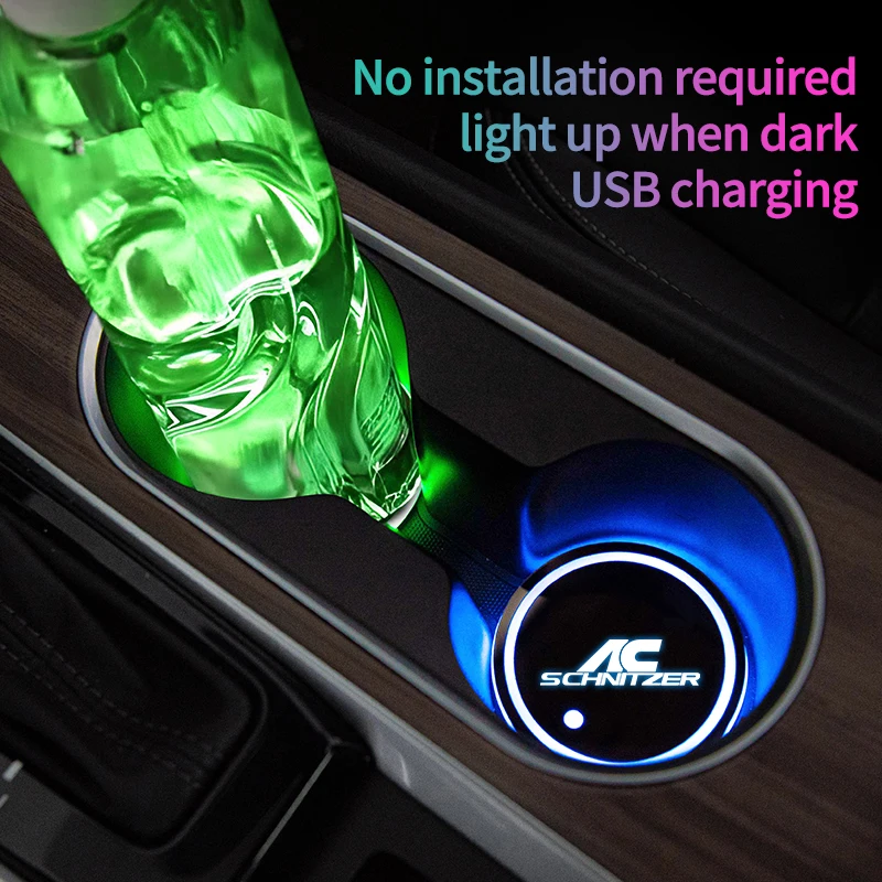 Led Car Water Cup Mat Drink Holder for For BMW AC Schnitzer M 3 5 6 Z E E46 E39 E36 E34 Emblem Auto Interior Decorative Lights