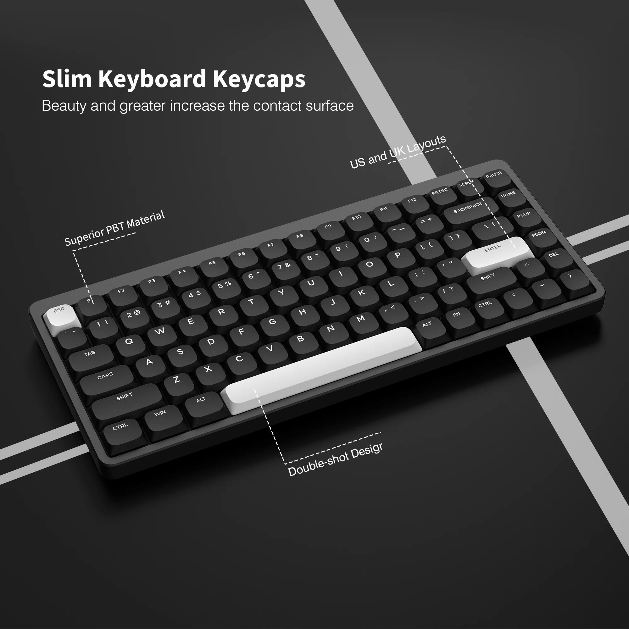 Imagem -06 - Pbt Keycaps para Teclado Mecânico Gamer Low Profile Wob Slim Double Shot Gateron Cherry mx Switch 60 65 75 Chave 129