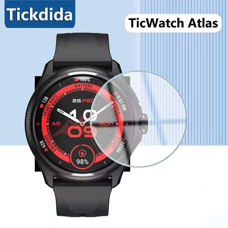 زجاج مقسى ممتاز 9H لملحقات فيلم واقي مضاد للخدش لشاشة الساعة الذكية TicWatch Atlas