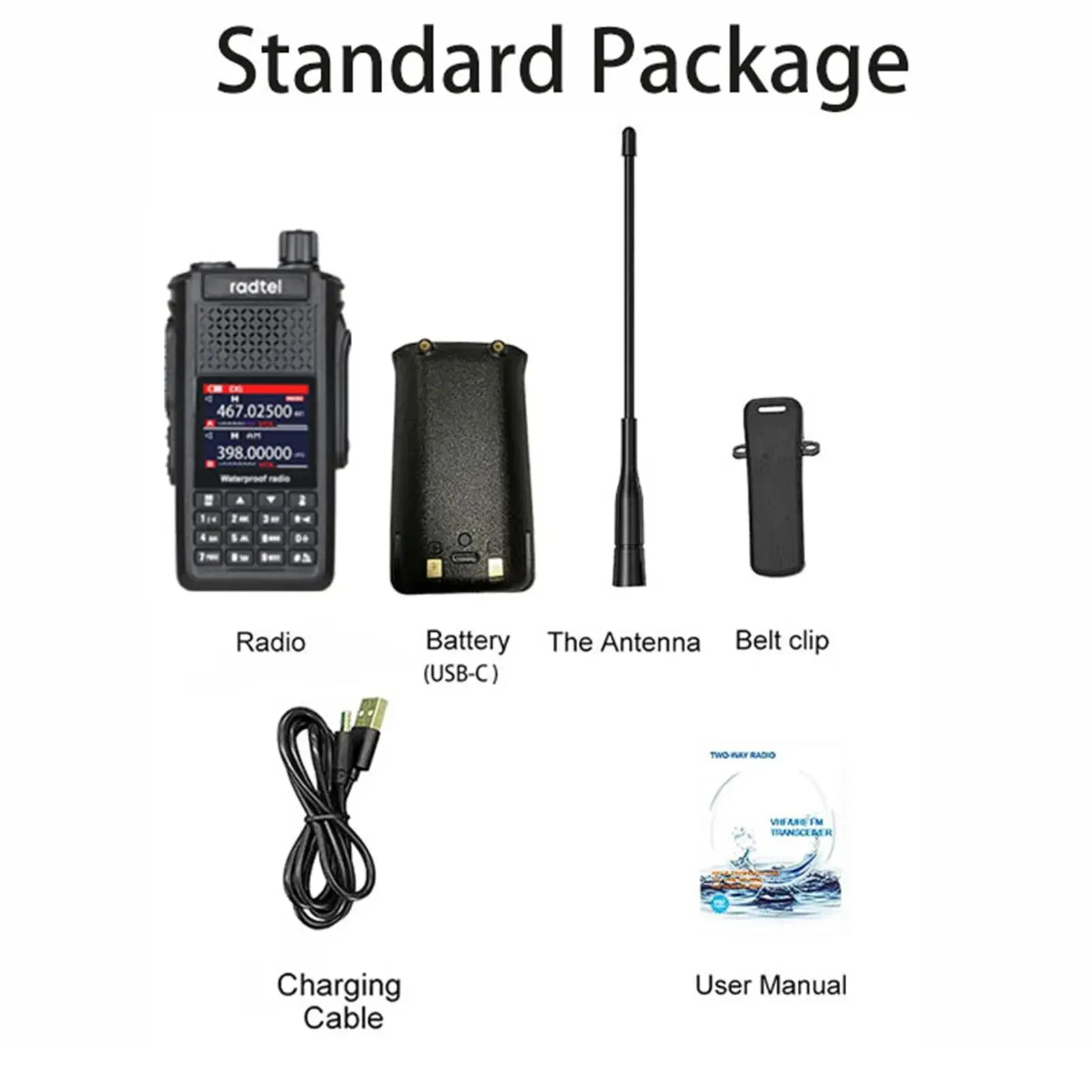 Radtel RT-630 Waterproof 8 Bands Amateur Radio, Aviation Air Band Walkie Talkie Ham/CB/SSB/AM/FM/UHF/VHF 800-900M 10W, IP67, USB